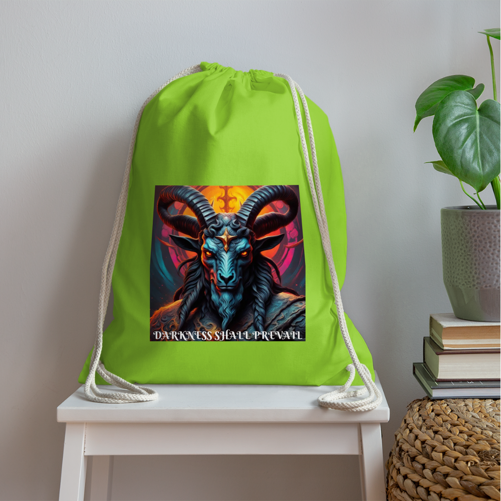 BAPHOMET!! DRAW STRING BAG - neon green