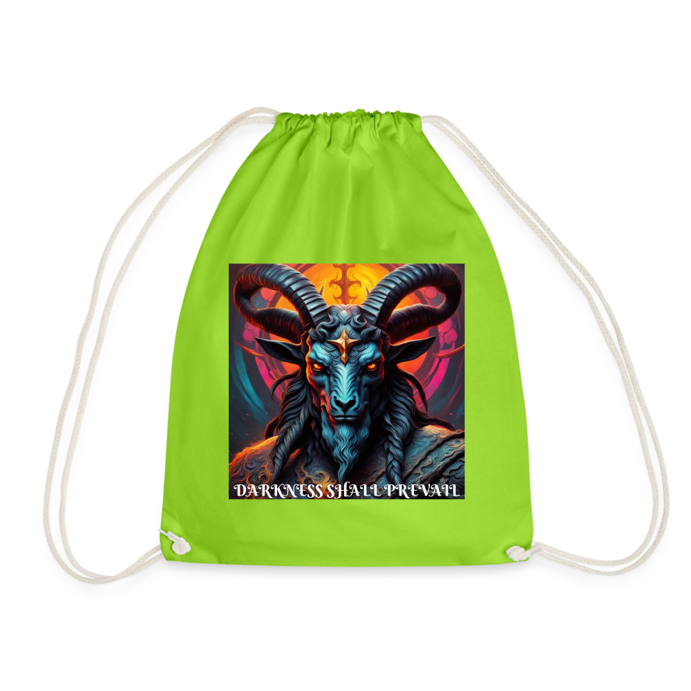 BAPHOMET!! DRAW STRING BAG - neon green