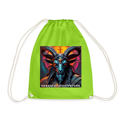 BAPHOMET!! DRAW STRING BAG - neon green