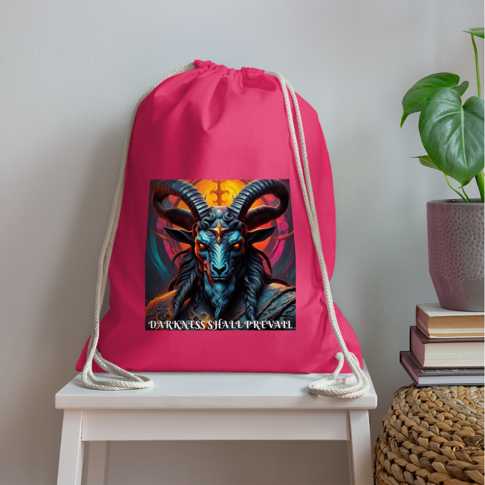 BAPHOMET!! DRAW STRING BAG - fuchsia