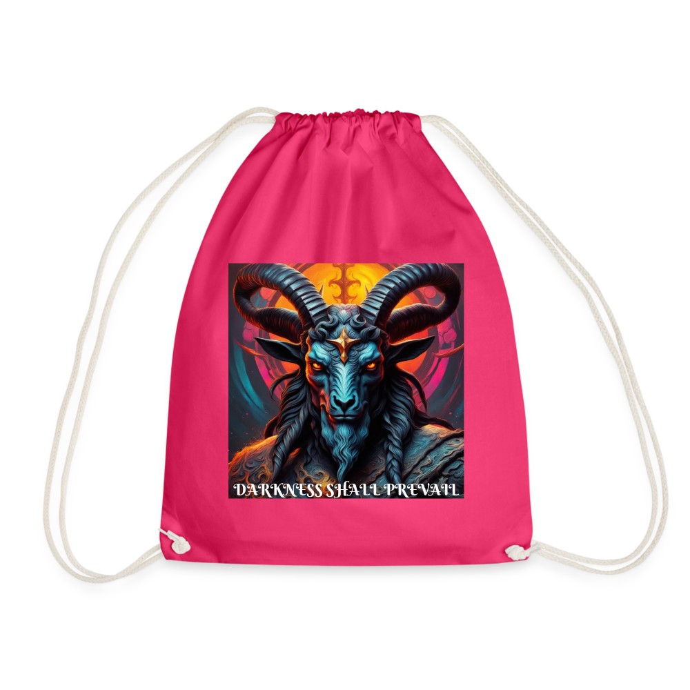 BAPHOMET!! DRAW STRING BAG - fuchsia