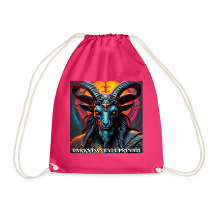 BAPHOMET!! DRAW STRING BAG - fuchsia