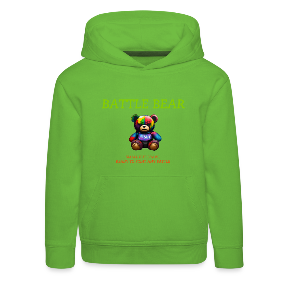 BATTLE BEAR - CHILDREN'S HOODIE - light green