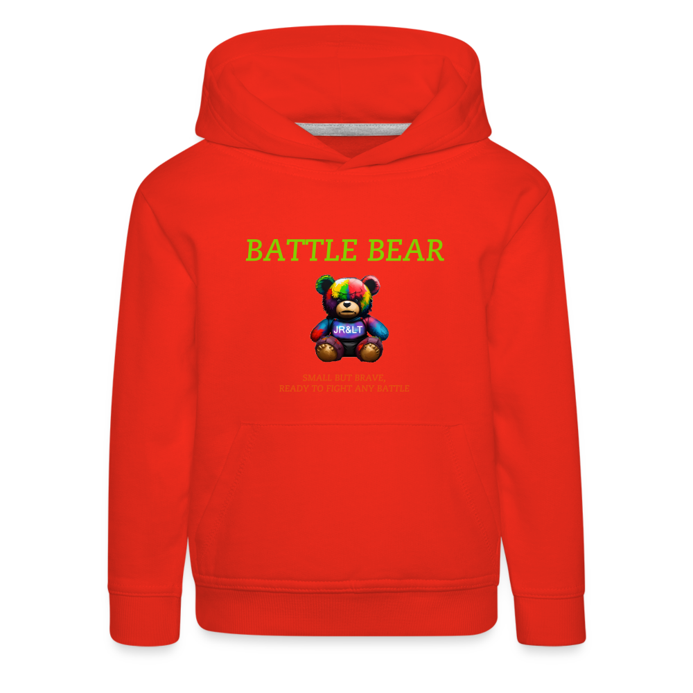 BATTLE BEAR - CHILDREN'S HOODIE - red