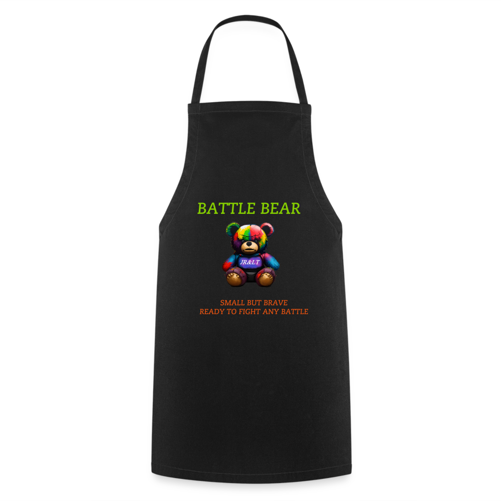 BATTLE BEAR!! ADULT APRON - black