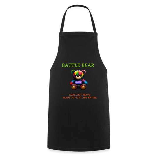 BATTLE BEAR!! ADULT APRON - black