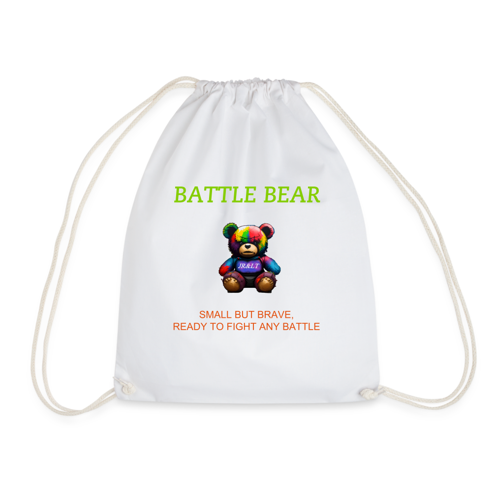 BATTLE BEAR!! DRAW STRING BAG - white