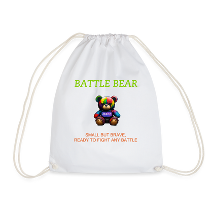 BATTLE BEAR!! DRAW STRING BAG - white