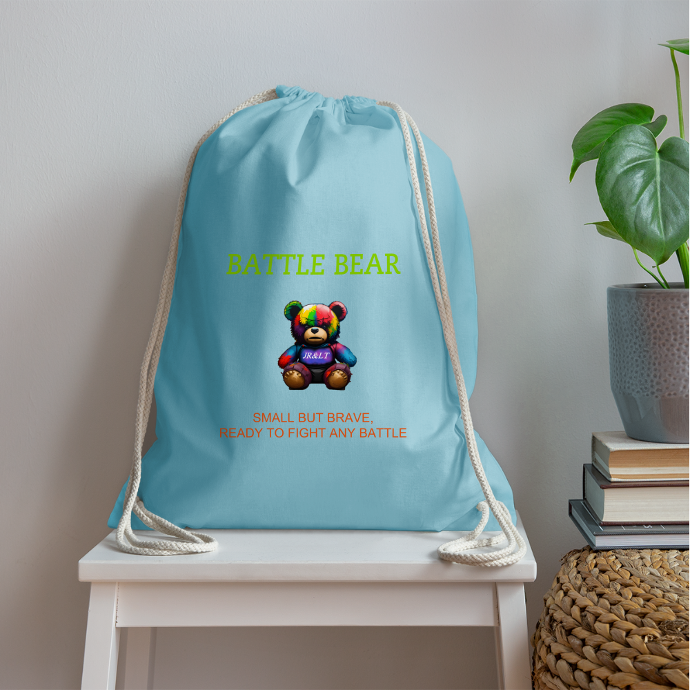 BATTLE BEAR!! DRAW STRING BAG - aqua