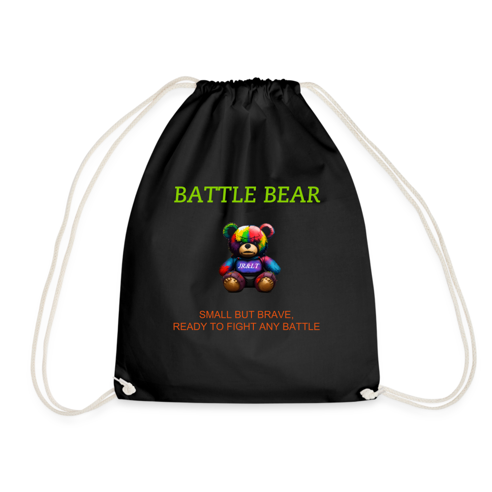 BATTLE BEAR!! DRAW STRING BAG - black