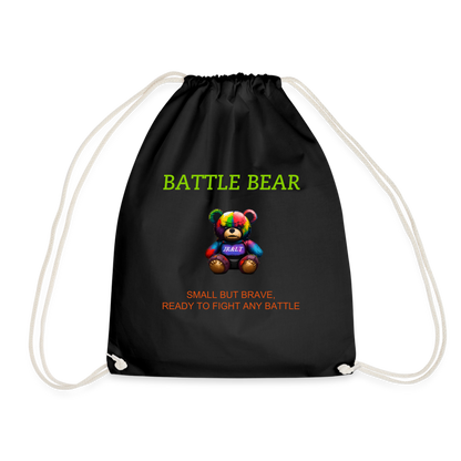 BATTLE BEAR!! DRAW STRING BAG - black