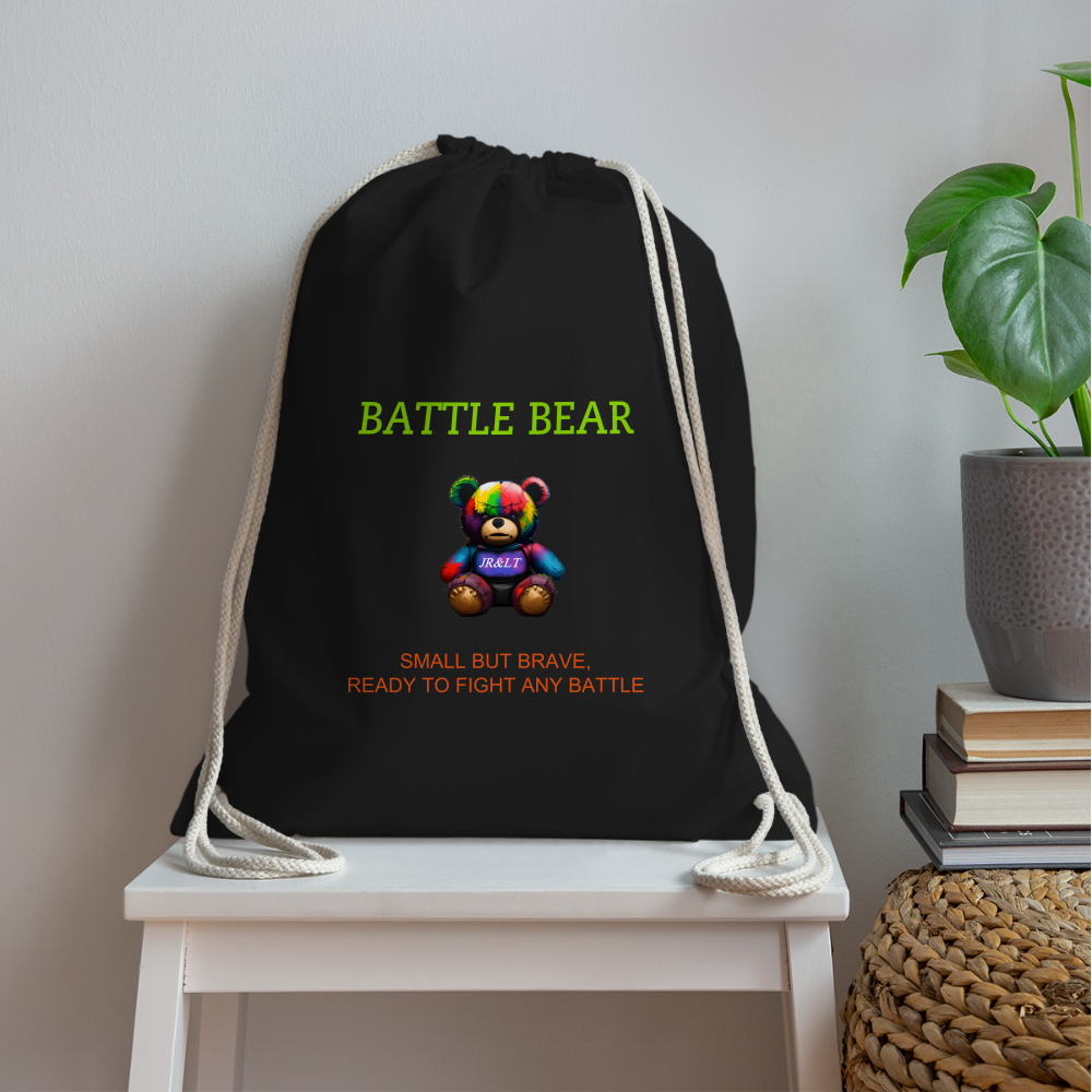 BATTLE BEAR!! DRAW STRING BAG - black