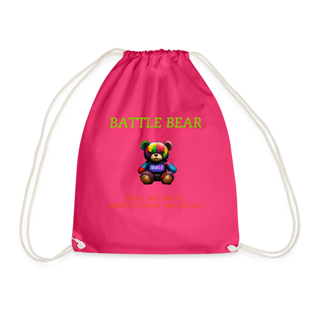 BATTLE BEAR!! DRAW STRING BAG - fuchsia