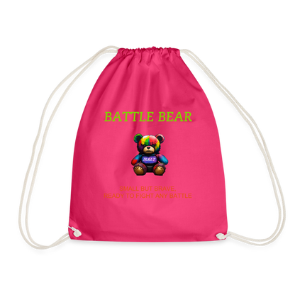 BATTLE BEAR!! DRAW STRING BAG - fuchsia