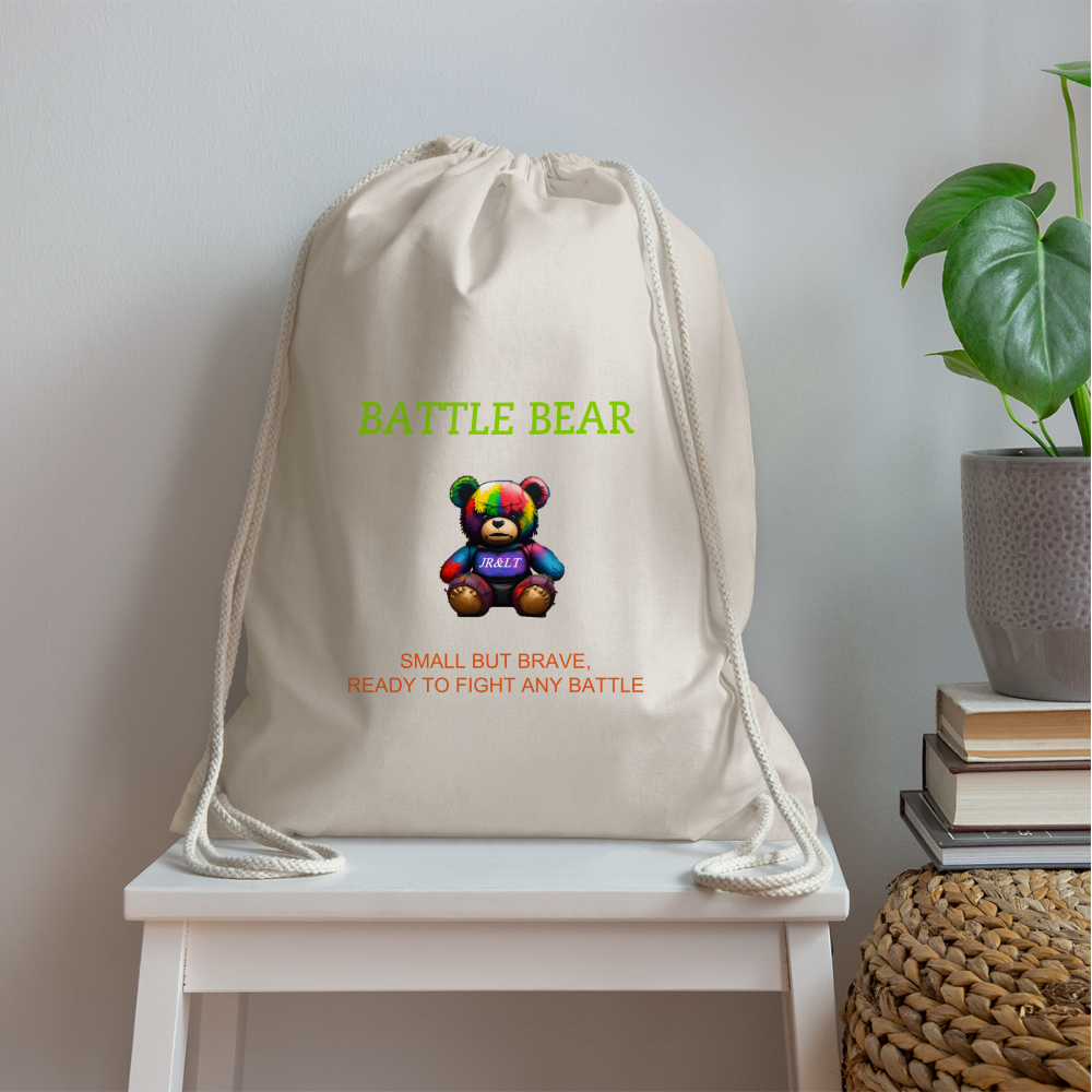 BATTLE BEAR!! DRAW STRING BAG - nature