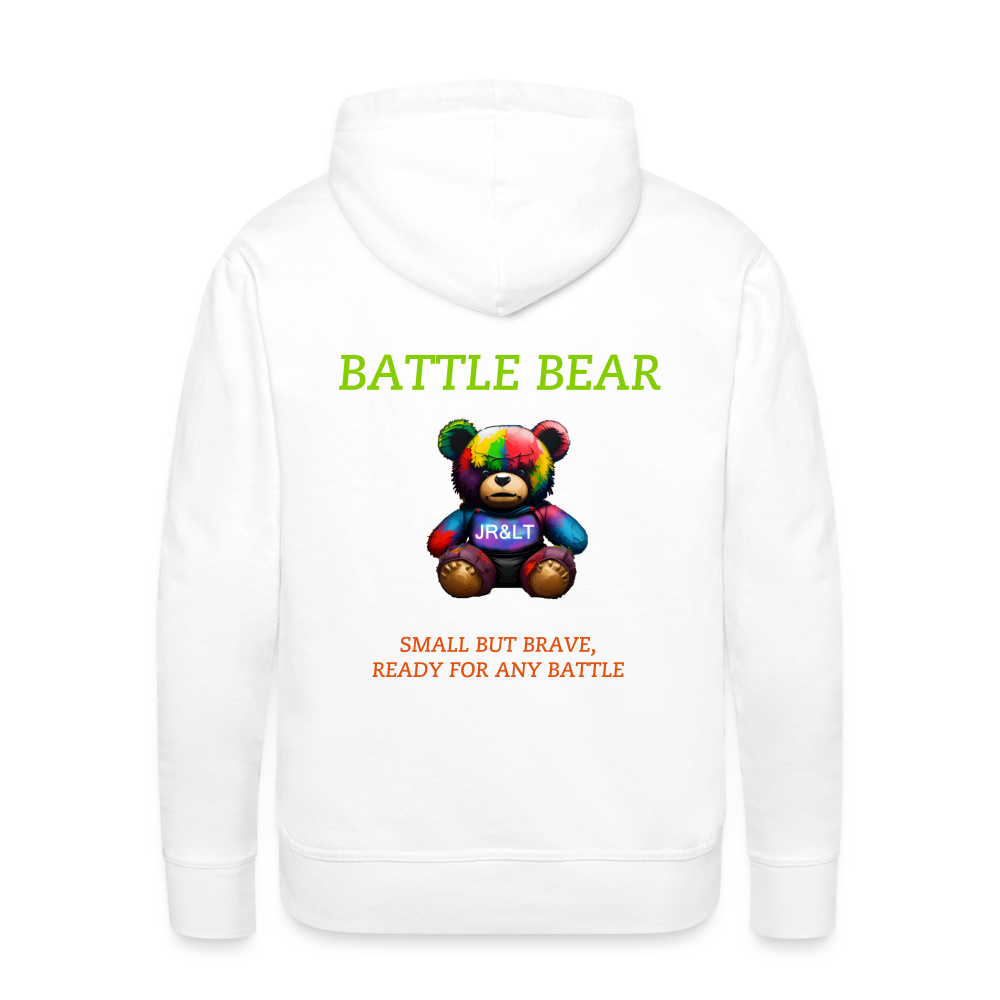 BATTLE BEAR!! MEN'S HOODIE - white