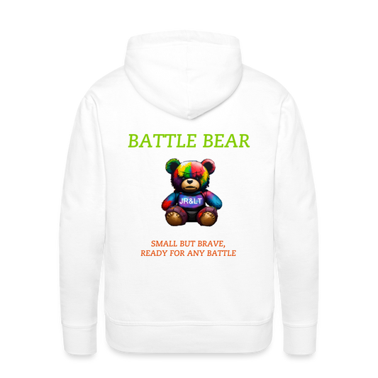 BATTLE BEAR!! MEN'S HOODIE - white