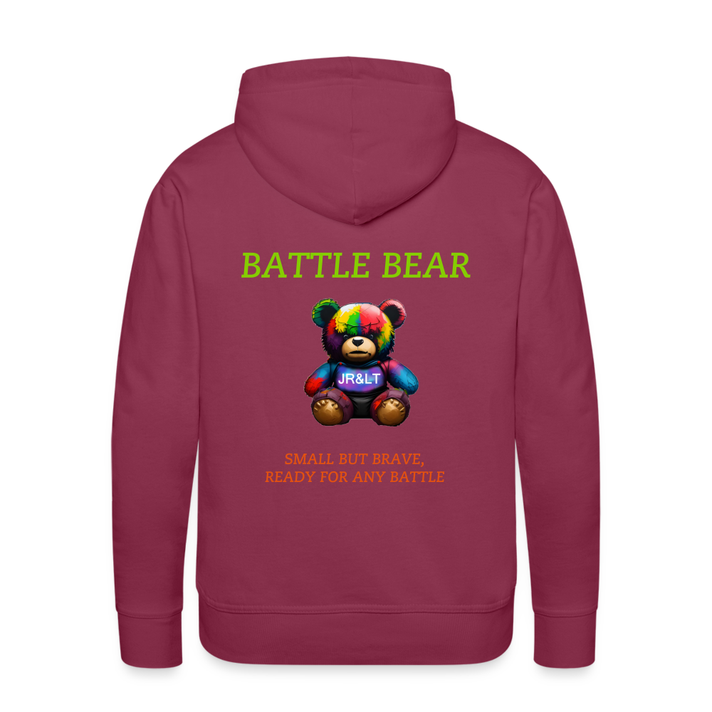 BATTLE BEAR!! MEN'S HOODIE - bordeaux