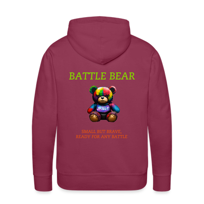 BATTLE BEAR!! MEN'S HOODIE - bordeaux