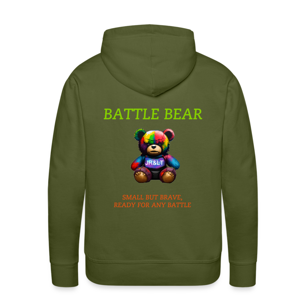 BATTLE BEAR!! MEN'S HOODIE - olive green