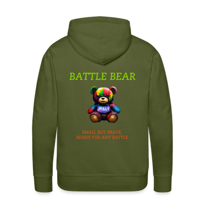 BATTLE BEAR!! MEN'S HOODIE - olive green