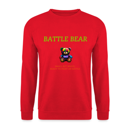 BATTLE BEAR!! MEN'S SWEATER - red