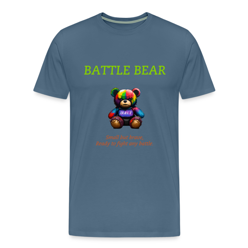 BATTLE BEAR!! MENS PREMIUM T-SHIRT - steel blue