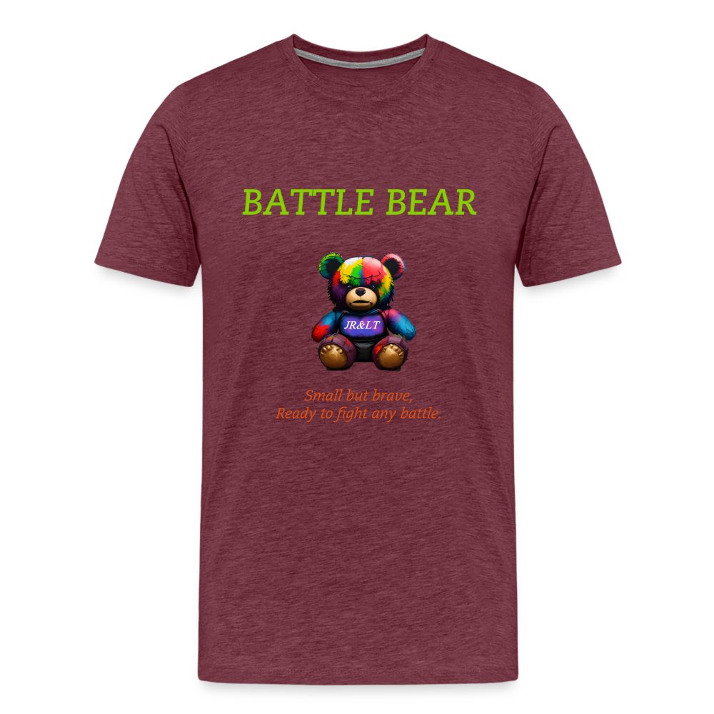 BATTLE BEAR!! MENS PREMIUM T-SHIRT - heather burgundy