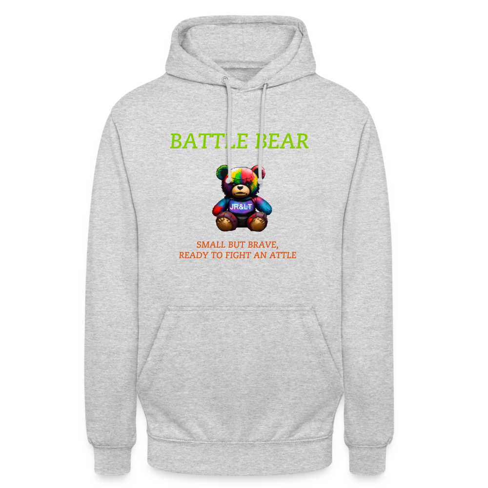 BATTLE BEAR!! WOMEN'S HOODIE - light heather grey