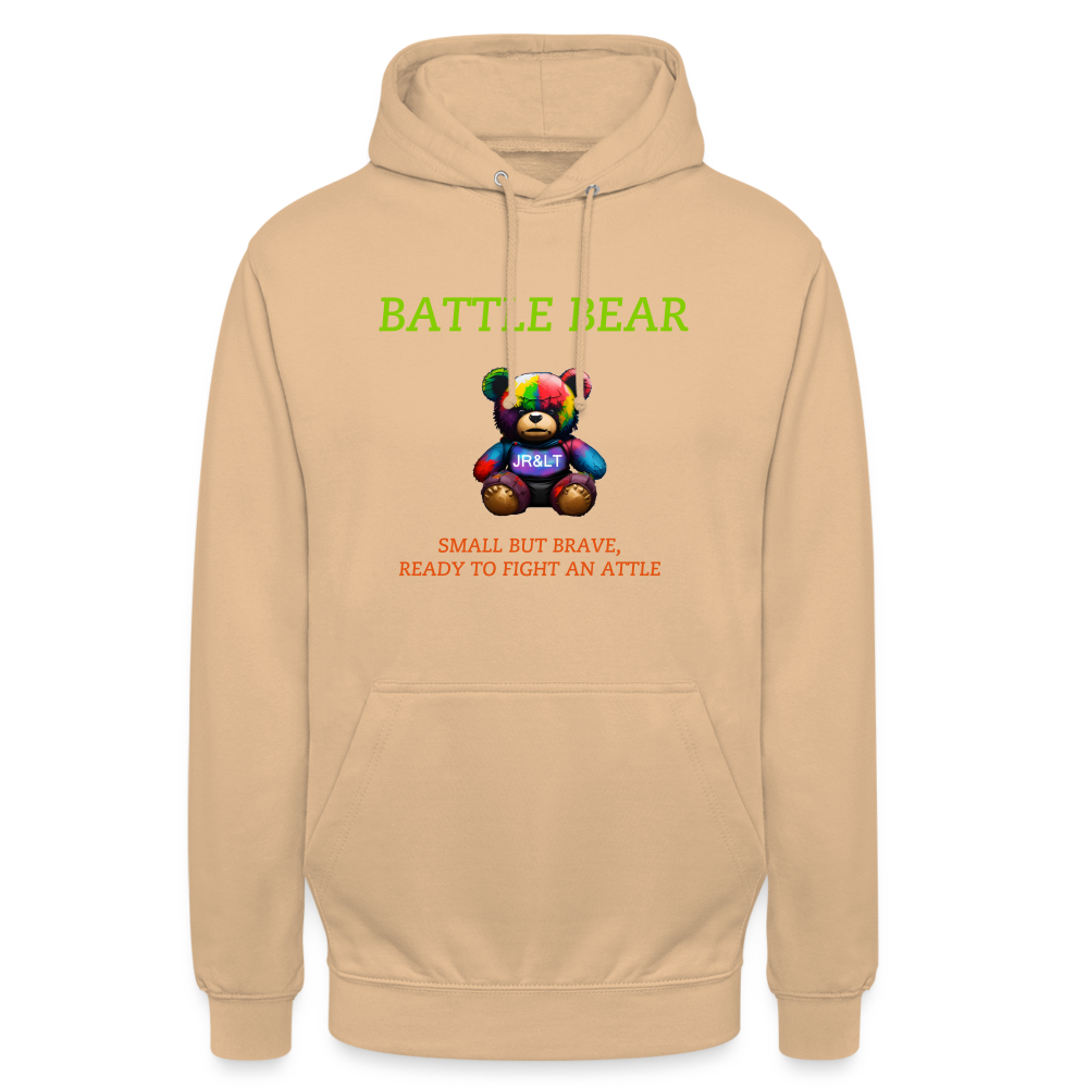 BATTLE BEAR!! WOMEN'S HOODIE - peach