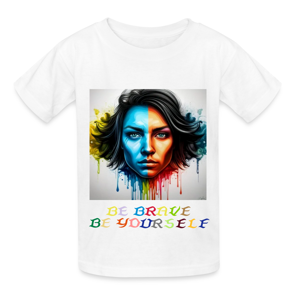 BE BRAVE BE YOURSELF!! CHILDREN'S T-SHIRT - white