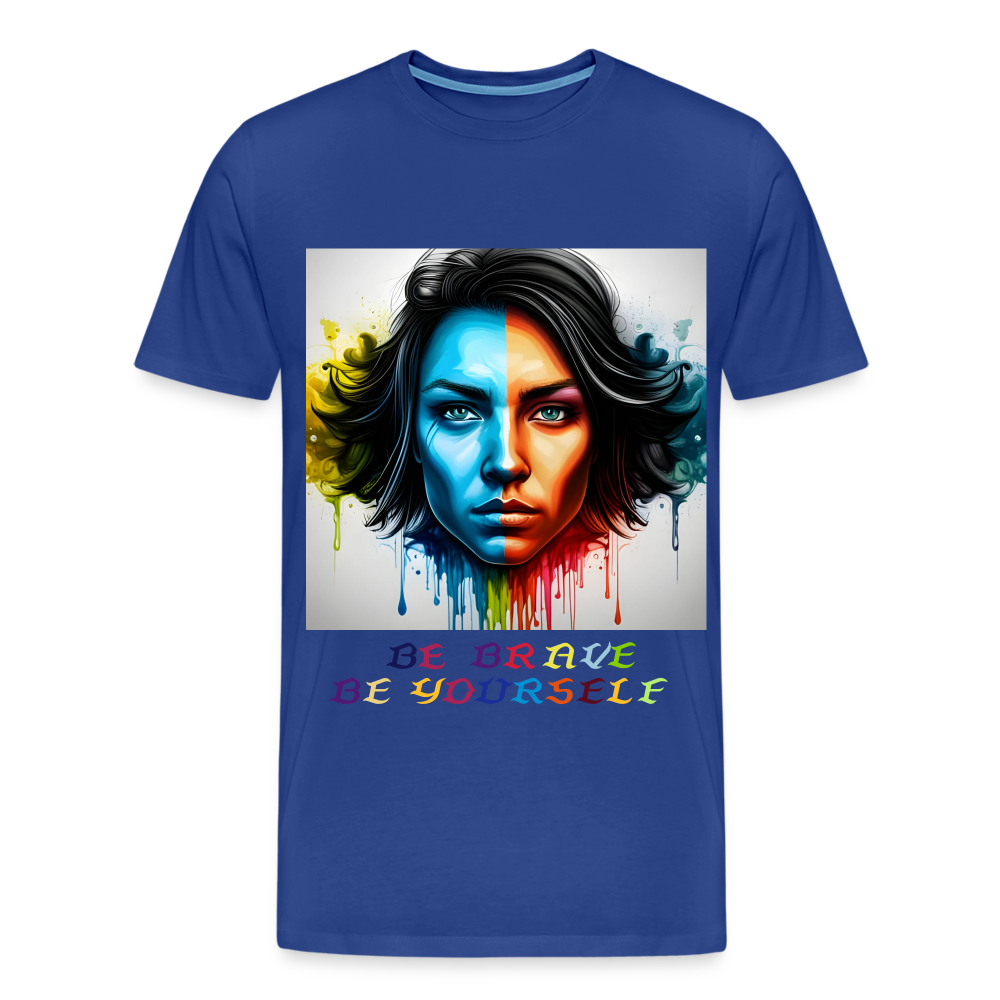 BE BRAVE BE YOURSELF!! MEN'S PREMIUM T-SHIRT - royal blue