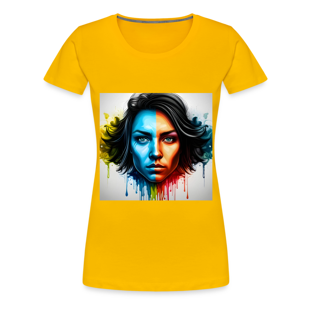 BE BRAVE BE YOURSELF!! WOMEN'S PREMIUM T-SHIRT - sun yellow