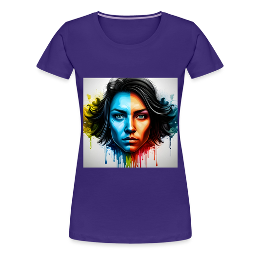 BE BRAVE BE YOURSELF!! WOMEN'S PREMIUM T-SHIRT - purple