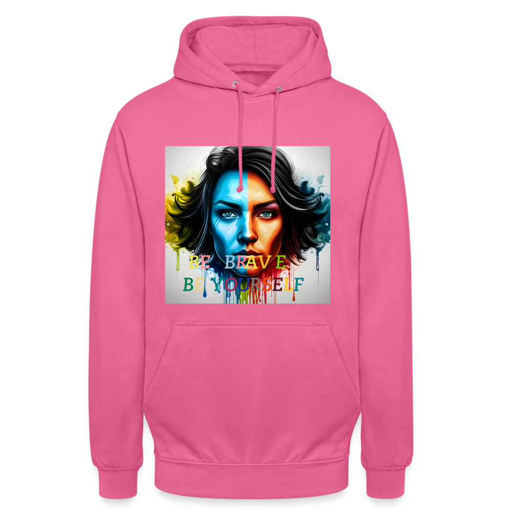 BE BRAVE BE YOURSELF!! WOMENS HOODIE - pink