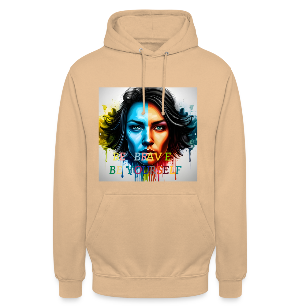 BE BRAVE BE YOURSELF!! WOMENS HOODIE - peach