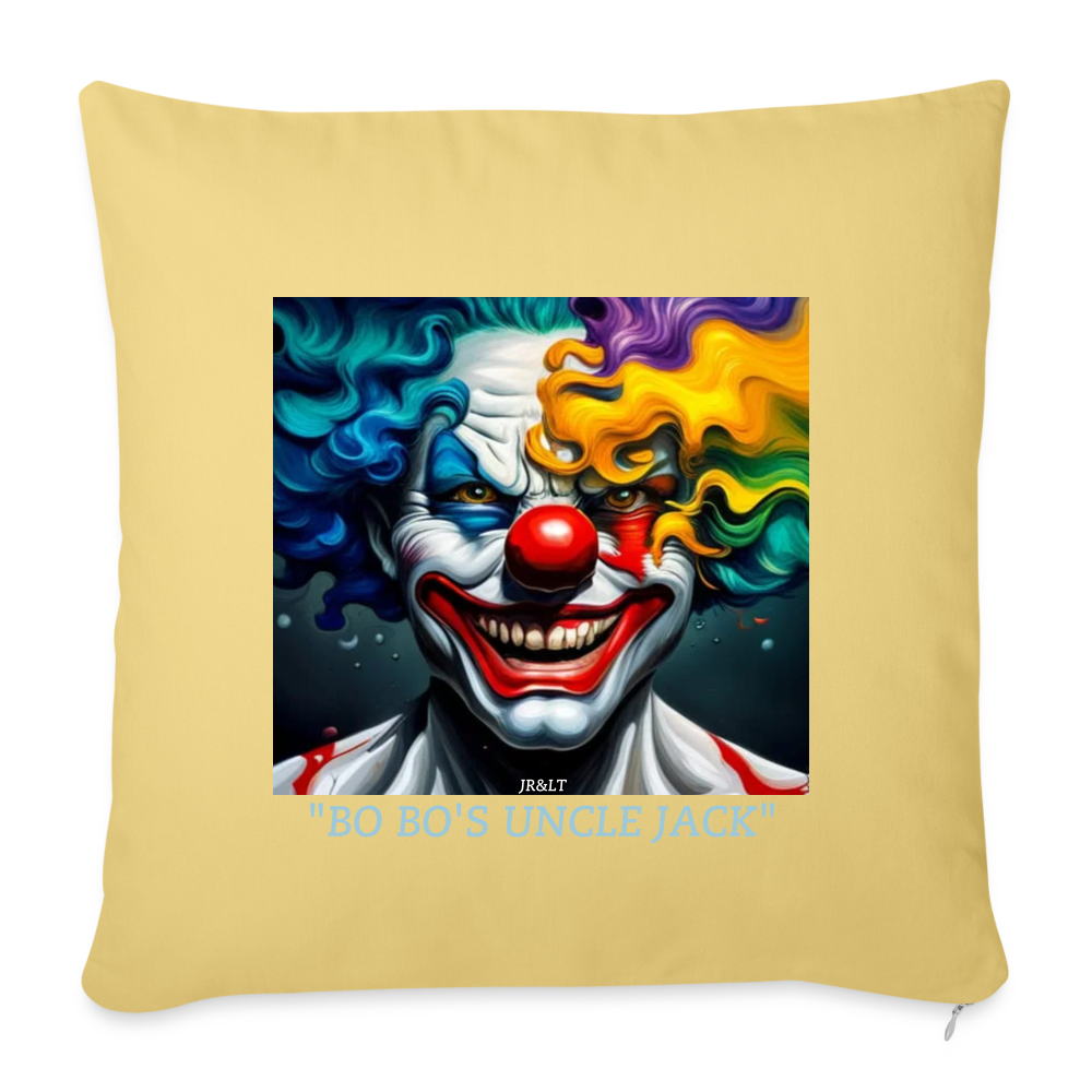 BO BO'S UNCLE JACK!! CUSHION WITH FILLING 45cm x 45cm - washed yellow