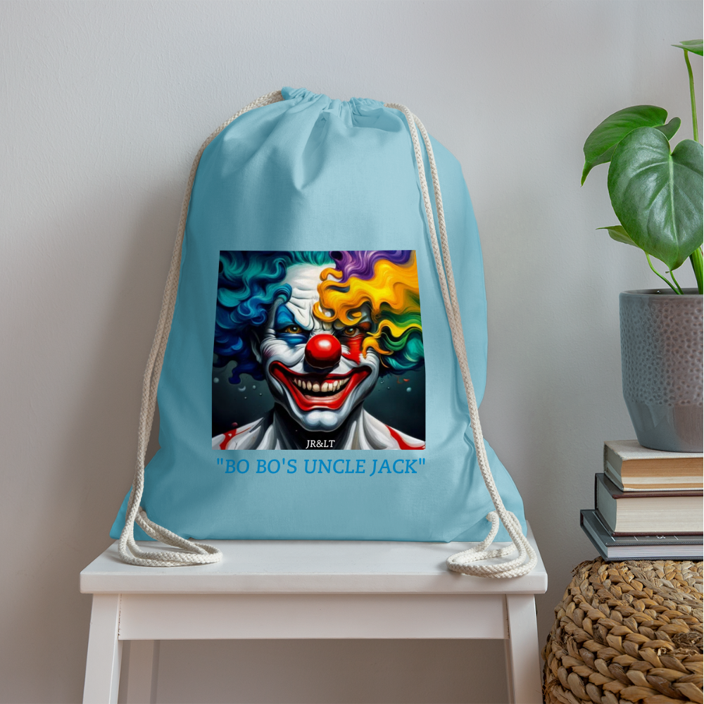 BO BO'S UNCLE JACK!! DRAWSTRING BAG - aqua