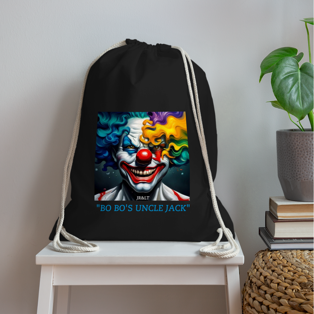 BO BO'S UNCLE JACK!! DRAWSTRING BAG - black