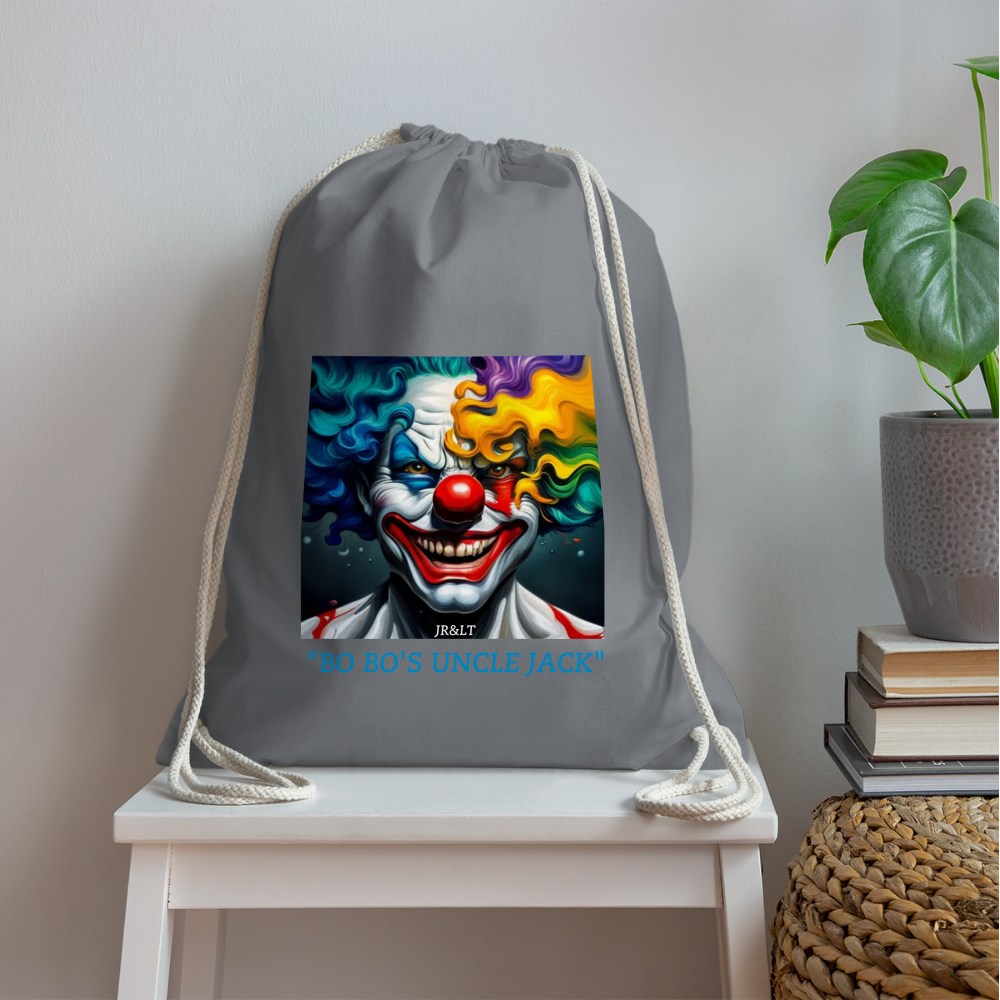 BO BO'S UNCLE JACK!! DRAWSTRING BAG - grey